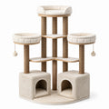 Arbre à chat en bois et sisal beige/marron, 140 cm