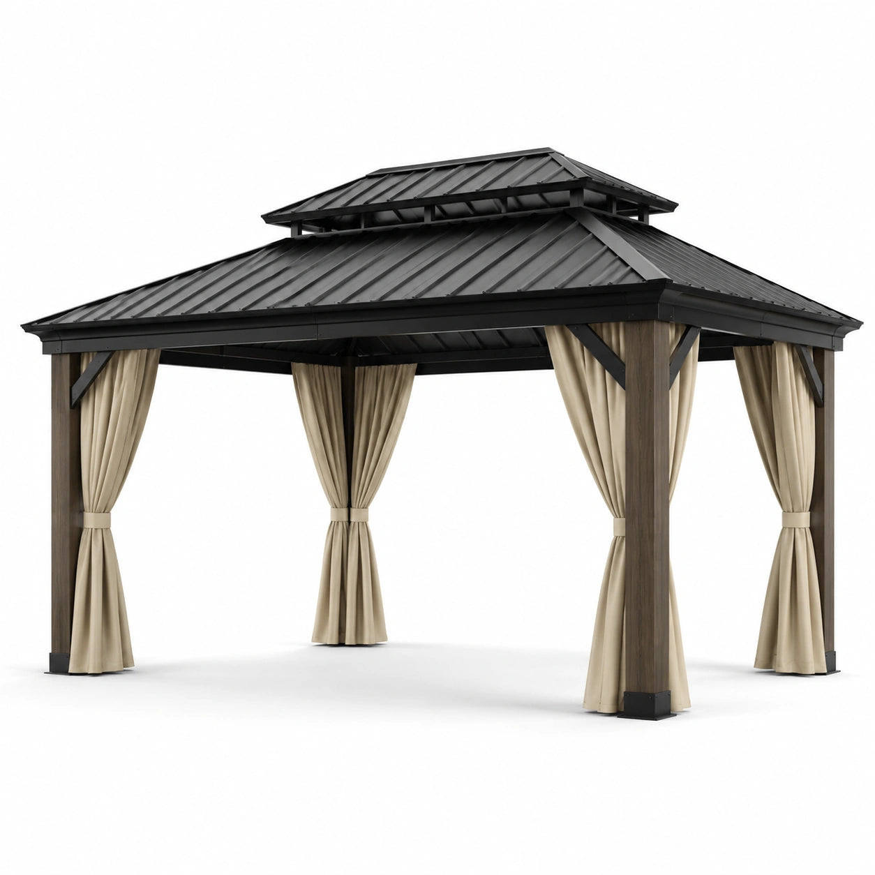Pavillon avec structure en aluminium et toit en acier galvanisé 3x3.6m