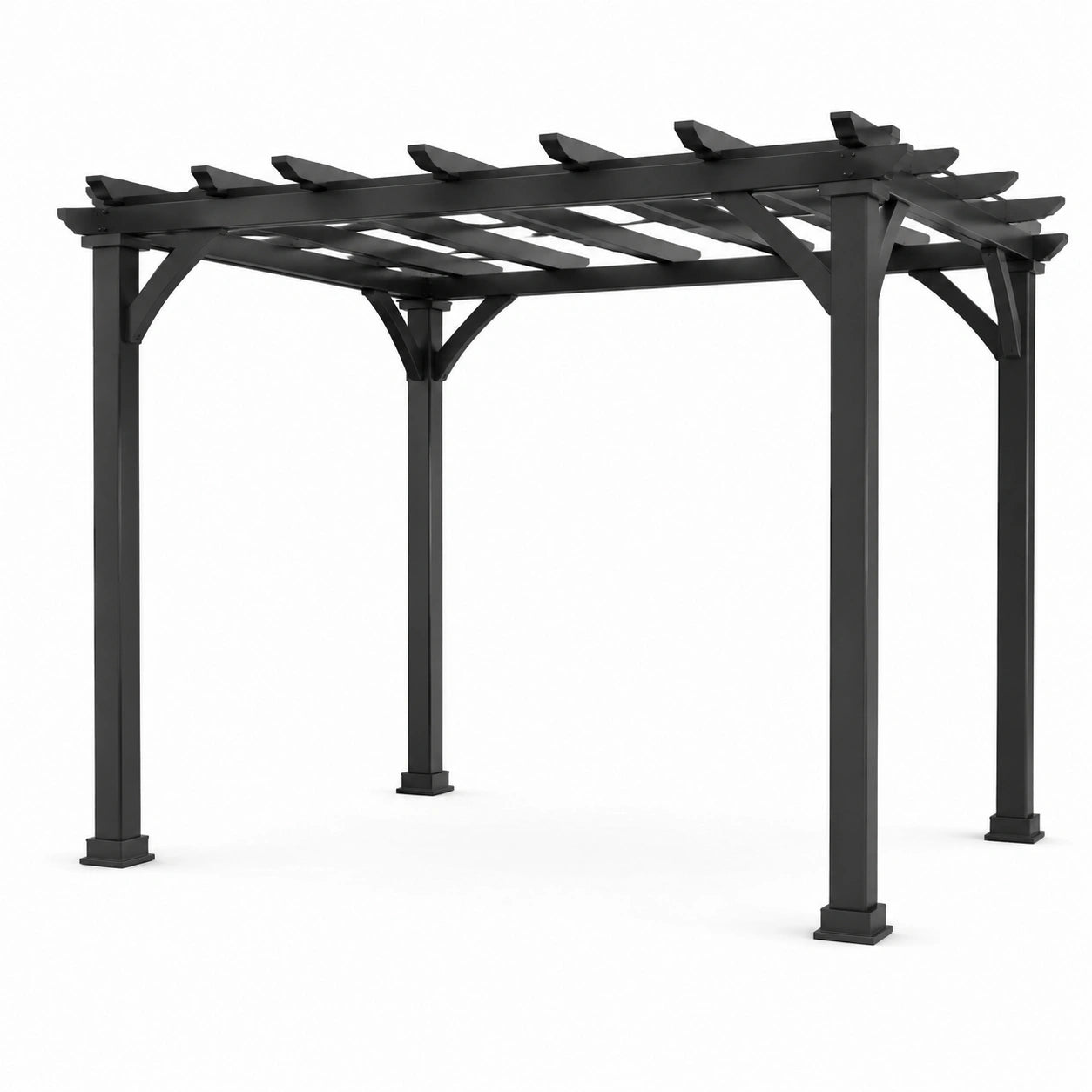 Pergola en Métal Noir pour Extérieur 300x300 cm
