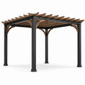 Pergola en Bois et Métal Marron/Noir 300x300x250 cm