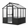 Serre de jardin en aluminium noir avec panneaux en polycarbonate 4 mm