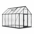 Serre de jardin en aluminium et polycarbonate 4 mm transparent noir