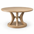 Table ronde en bois de chêne avec anneau en métal, diamètre 120 cm