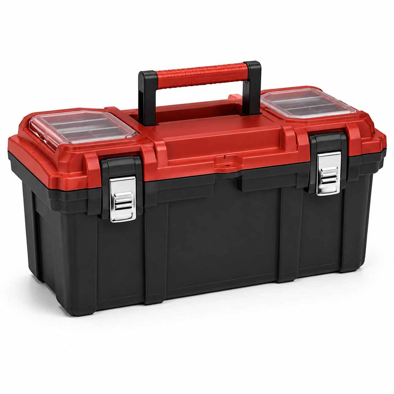Boîte à outils en plastique polypropylène rouge et noir