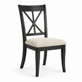Chaise en bois noir avec assise en polyester beige