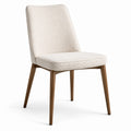 Chaise en bois et tissu bouclette beige