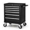 Chariot à outils en métal noir 6 tiroirs avec roulettes