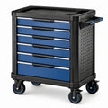 Chariot à outils en métal bleu avec roulettes