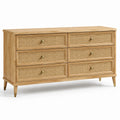 Commode en bois massif et rotin tissé, 120 cm