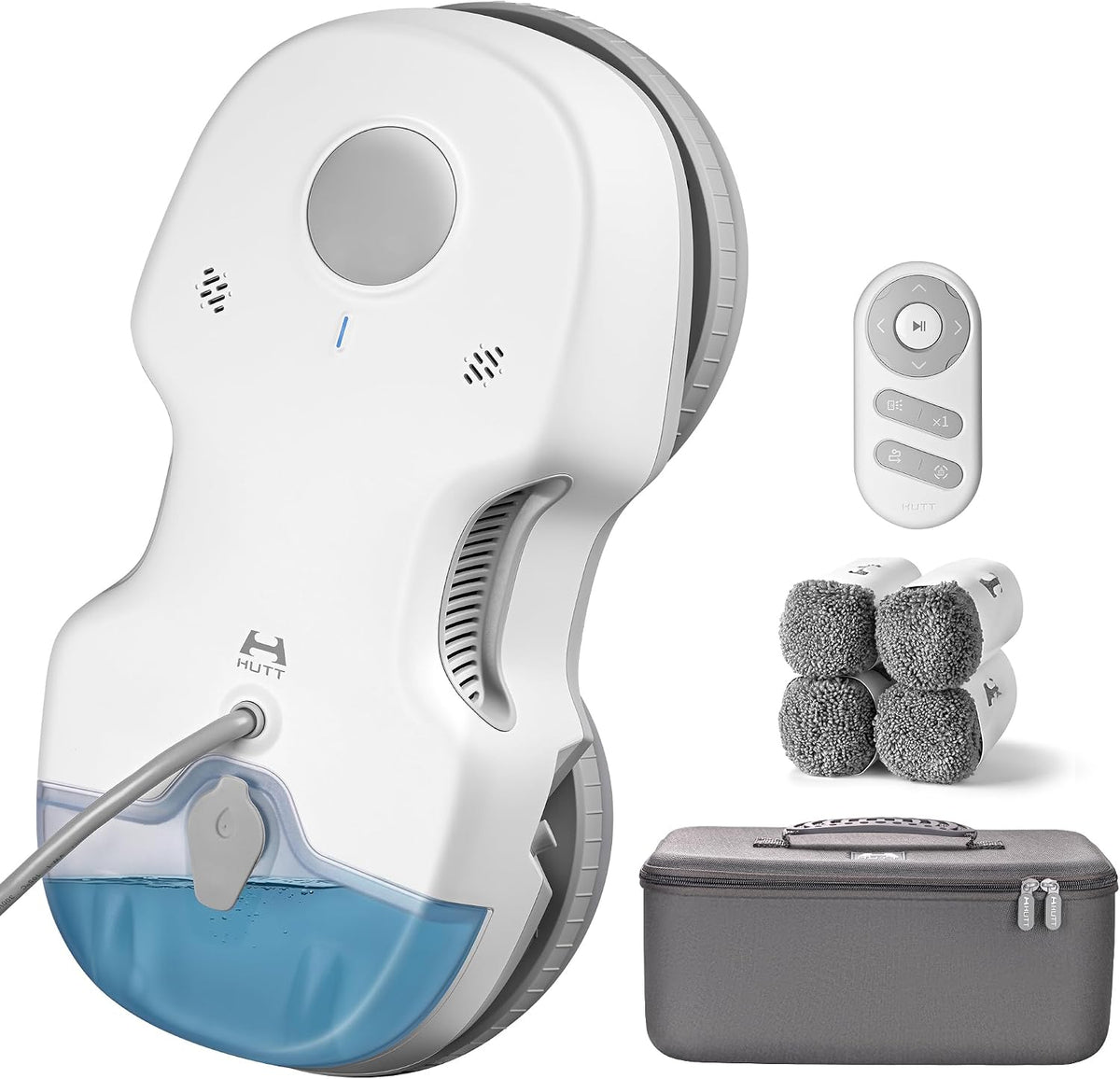 HUTT nettoyeur de vitres, Noir, S7 Robot 5500Pa, Robot Laveur de Vitre avec Gicler l'eau Automatique, Châssis 3D Flottant