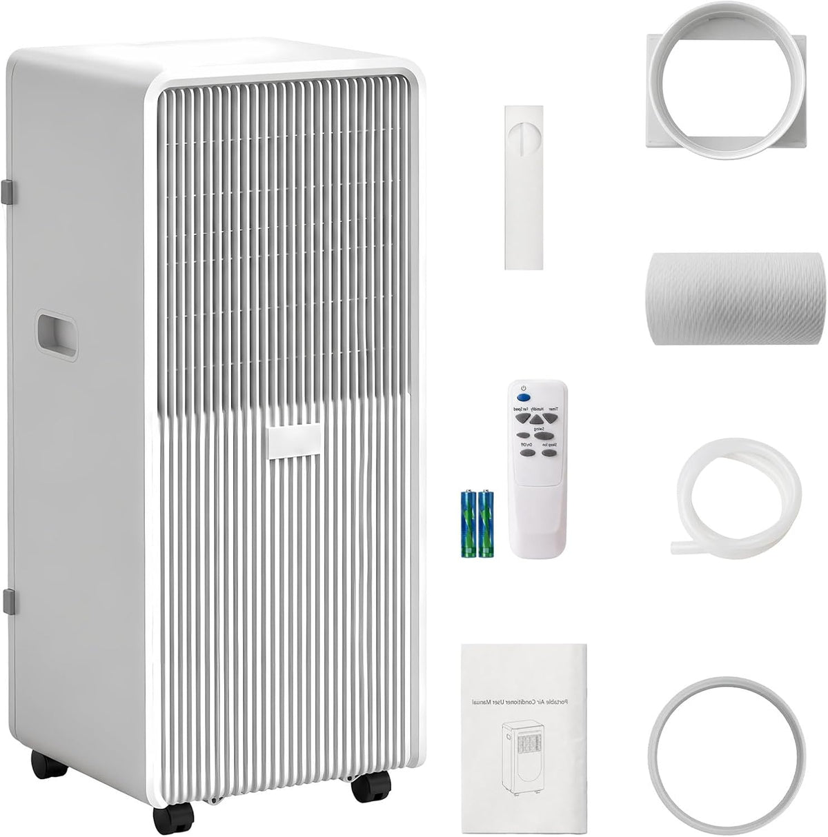 climatiseur portable KAIKAFEI, 28,5 × 35,5 × 69,8 cm / 11,2 × 13,1 × 27,4 pouces, Blanc, Climatiseur Mobile