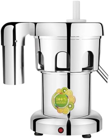 GYKOZY centrifugeuse, 370 W, 300 TR/Min, Argenté, Presse-Agrumes Professionnelle, à Pression à Froid, en Acier Inoxydable