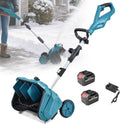 Naturalpowev fraise à neige, 21 V, 16 pouces, 8 pouces, Noir, Batterie, Pelle À Neige Électrique avec 2 Batteries