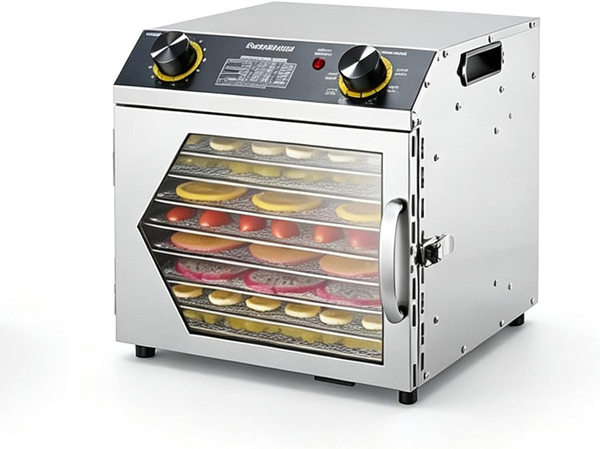 CelyToe déshydrateur alimentaire, 110-120 V / 220-240 V, 50/60 Hz, 110v, Argenté, Plateaux en Acier Inoxydable