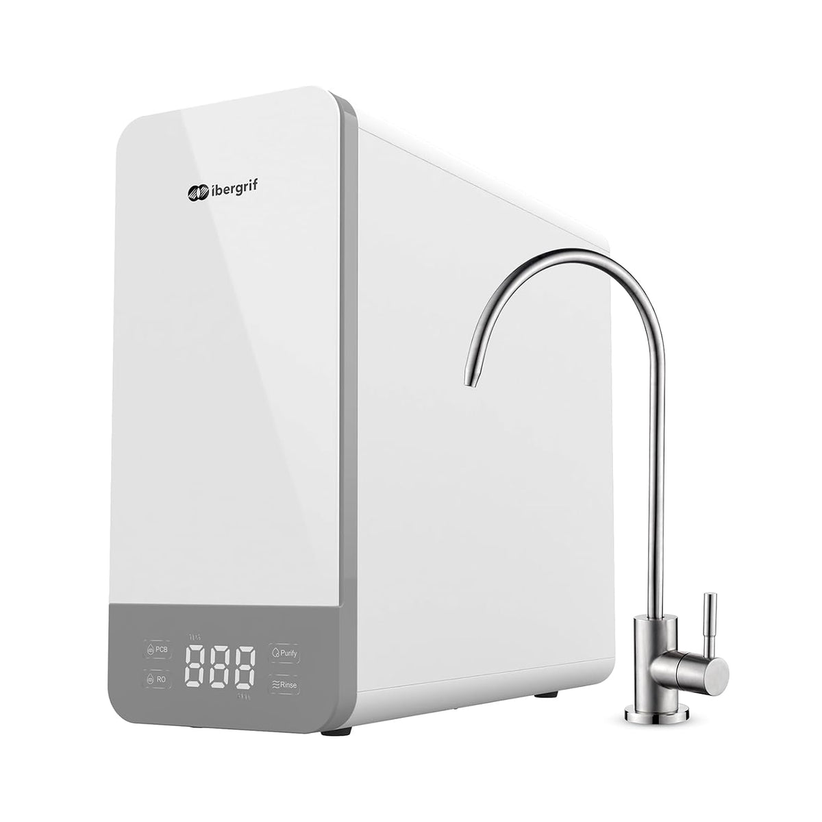 Ibergrif Filtres sous éviers, Blanc, M91008-600, Système d'Osmose Inverse sous Évier, Filtration Profonde en 5 Étapes