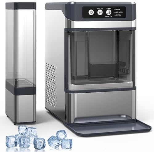 WOTZOV machine à glaçons, Noir, De Comptoir pour Usage Domestique Et Commercial, Nettoyage Automatique, Glaçons Transparents pour Fêtes