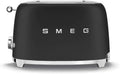 Smeg Grille-pains, 950w, Noir, 2 Fentes Mat - TSF01BLMEU