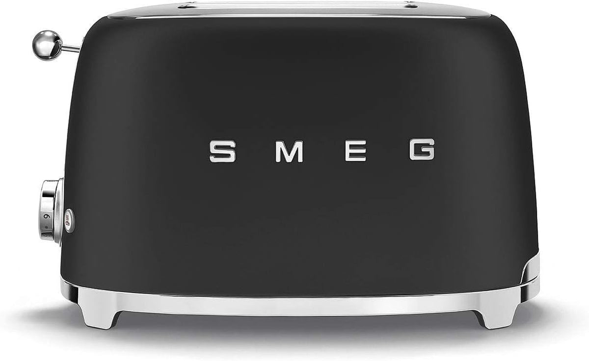 Smeg Grille-pains, 950w, Noir, 2 Fentes Mat - TSF01BLMEU