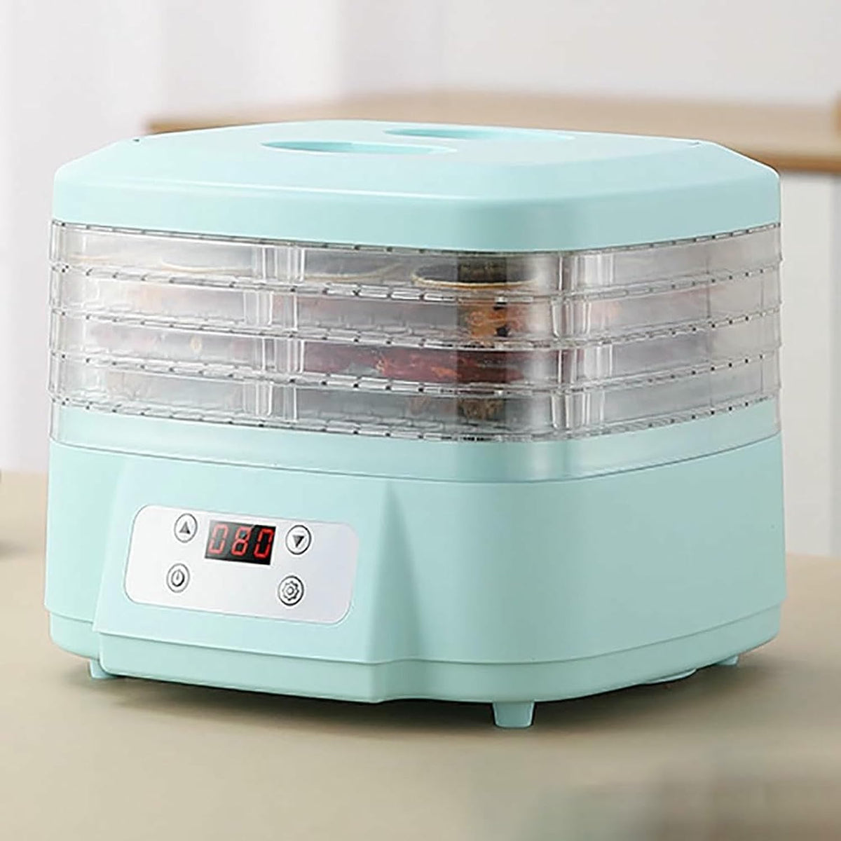 XSDAJSD déshydrateur alimentaire, 25,3 x 27,5 x 20 cm., 200 W., 110-110 V., plastique., bleu., 6 couches, contrôle de température large de 35 à 80 °C
