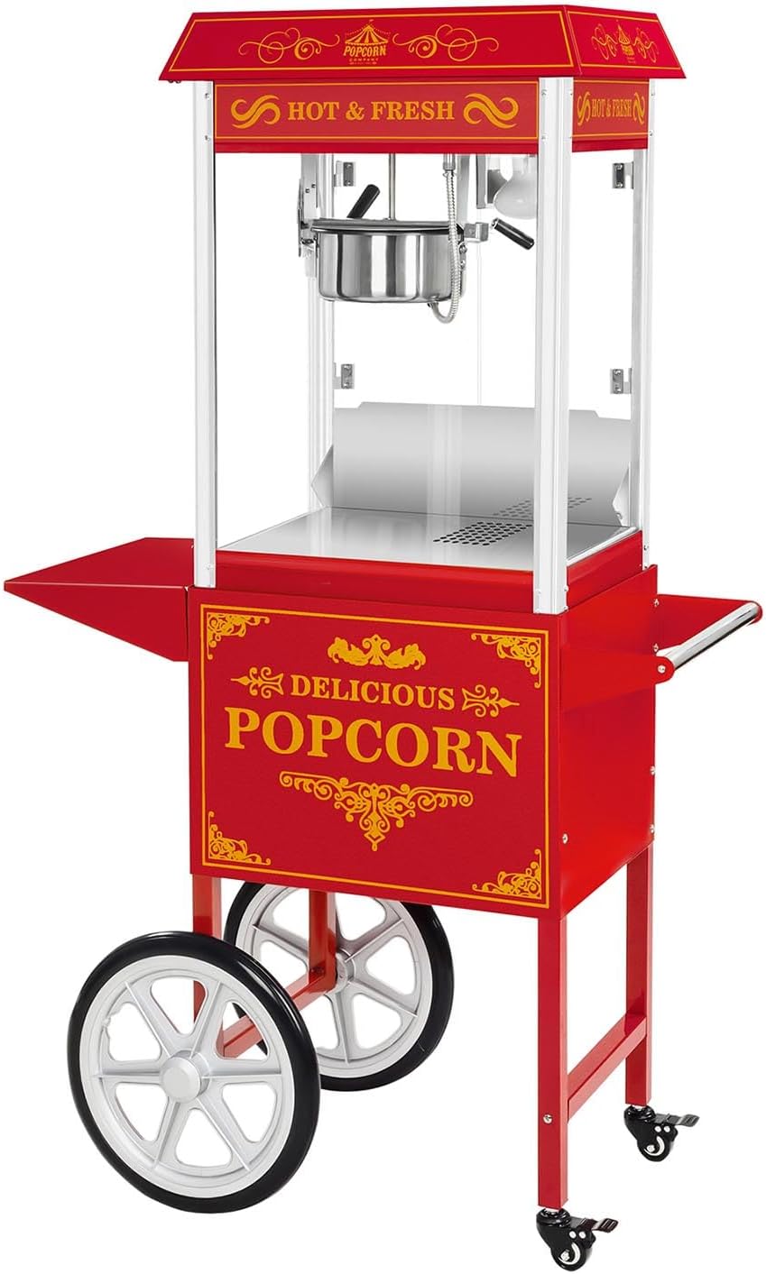 Royal Catering Appareils à popcorn, 1500 W, 5 kg, 16l, 18 cm, Noir, Machine À Pop Corn Professionnelle (, Marmite ø