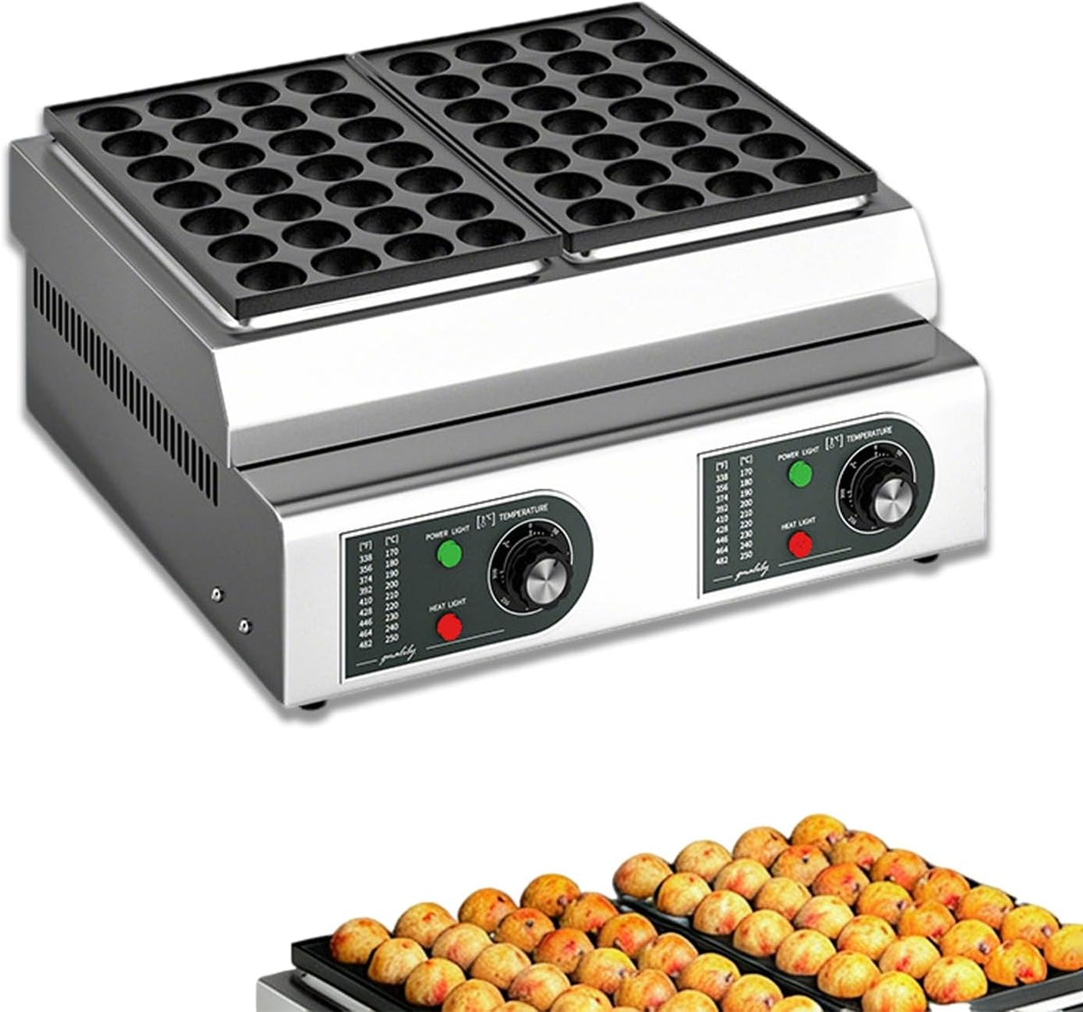 WTRYRN Électroménager spécialisé, 4 200 W, 110 V/220 V, 4200 W, Noir, Appareil à takoyaki Professionnel, 56 Trous