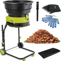 QuinteZhenTially broyeur, 2 500 watts, 2500 W, 8000 TR/Min, Noir, Feuilles Électrique, Compost Jardin, Roues Sac Rangement