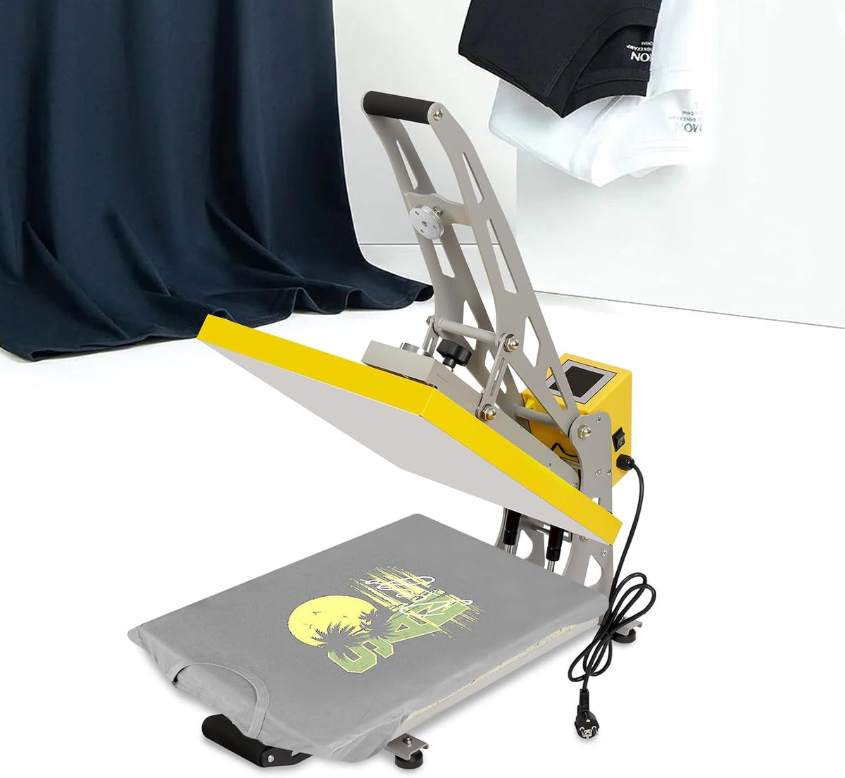DSYOGX Presses à imprimer, 2500 W, 220 V CA., 40 x 50 cm, fer, aluminium, mousse, caoutchouc, rouge., Machine à transfert de chaleur