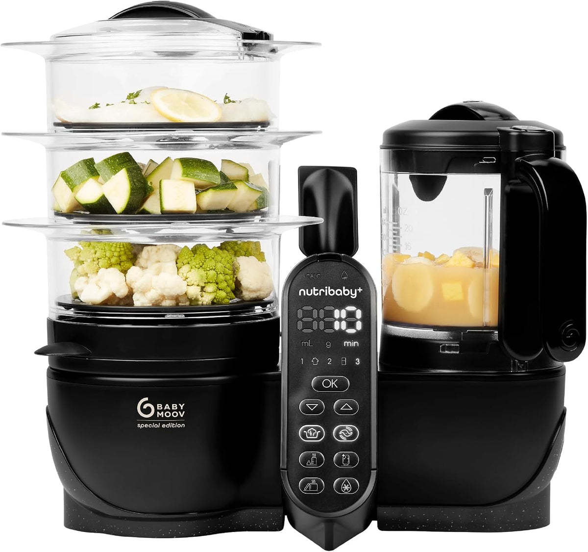 Babymoov blender, 39,5 x 25 x 36,5 cm, 2,9 L, Noir, Nutribaby(+) XL Robot Cuiseur Mixeur Bébé Grande Capacité