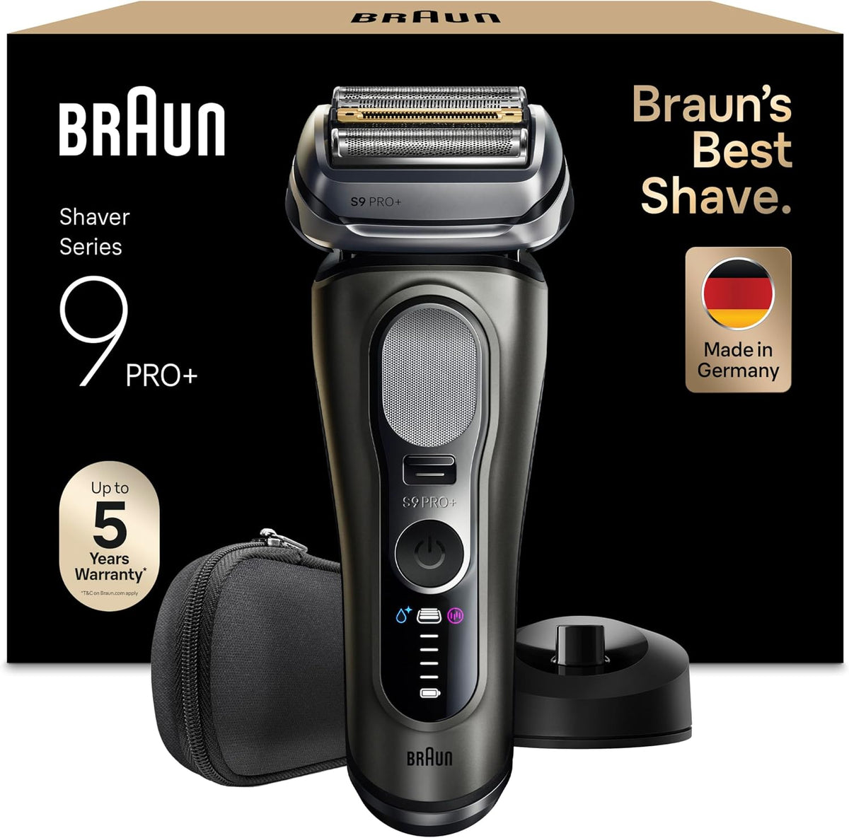 Braun Rasoirs à grille, Marron, Rasoir Electrique Homme Series 9+ Pro 9615S Graphite