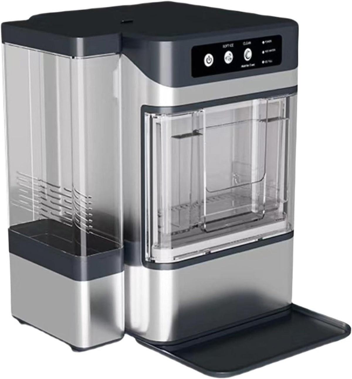 Générique machine à glaçons, 17 kg, 3 L, Gris, Portable à granules à croquer avec Fonction autonettoyante