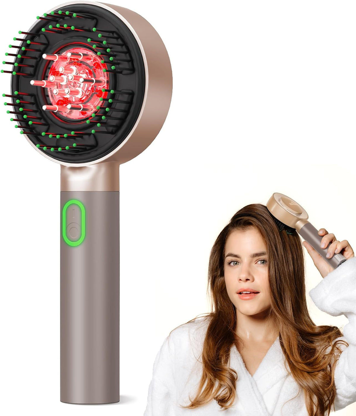 Donnerberg appareil de massage, Rouge, ® MIO Applicateur D'Huile Et Masseur De Cuir Chevelu À LED