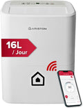 Ariston déshumidificateur, 16 L, 44 m, Blanc, Deos 16S NET WiFi Portable, Contrôle Électronique du niveau d'Humidité