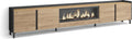 Skraut Home cheminée électrique, 107 cm de large, 32 cm de haut., 34w., 315x61x35 cm, Noir, Meuble TV, Banc Télé