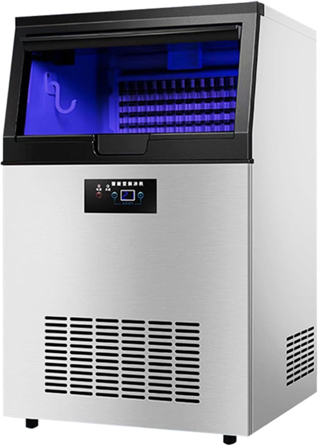 SHENGSHIYU machine à glaçons, 480*450*780 mm, 80 kg/24h, 235 W, 235 W, 15 kg, Noir, Industrielle, Réservoir de Glace