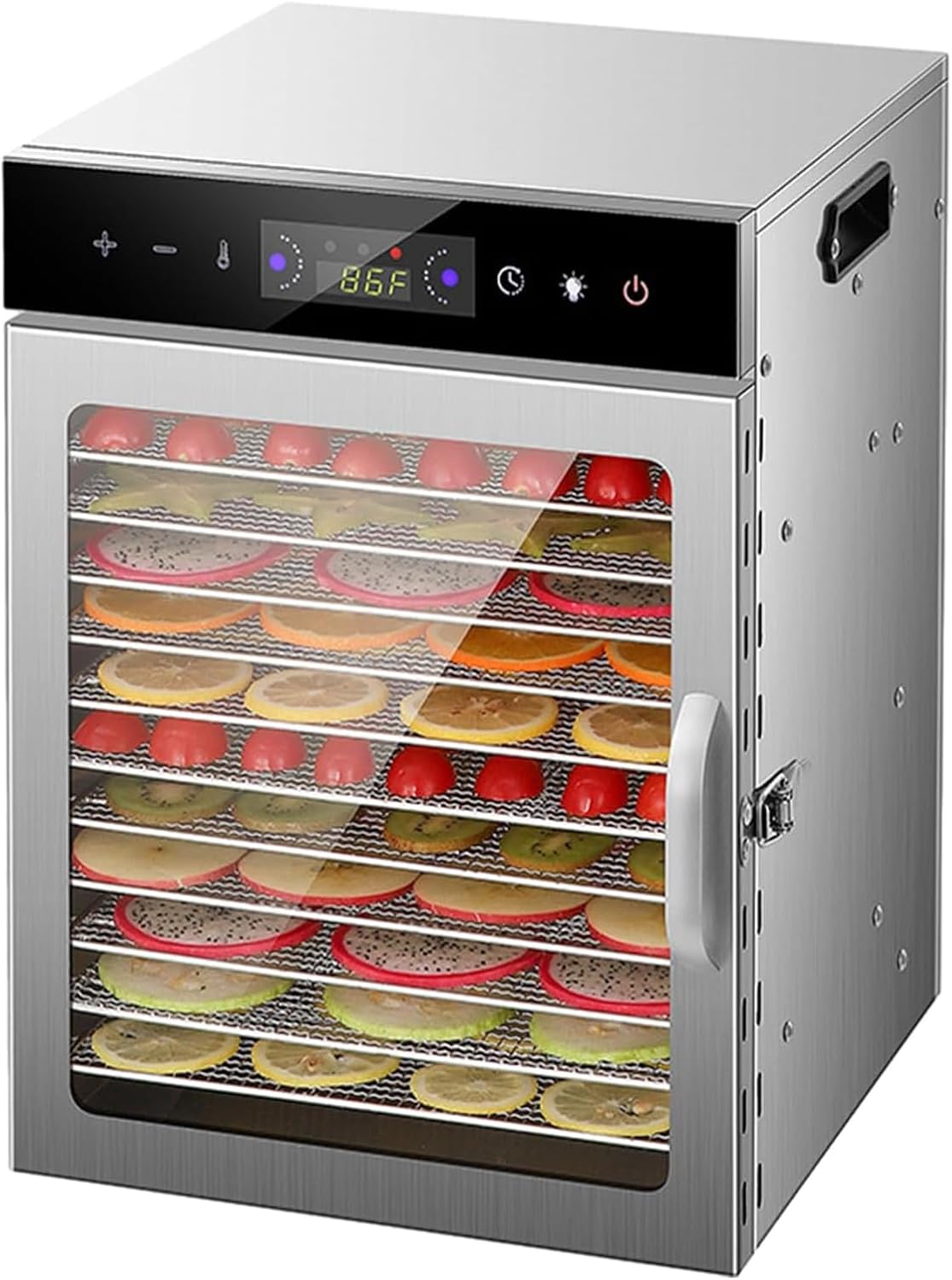 YIYIRAN déshydrateur alimentaire, 800 W, 220 V/110 V, Environ 48 dB, Acier inoxydable, Noir, professionnel