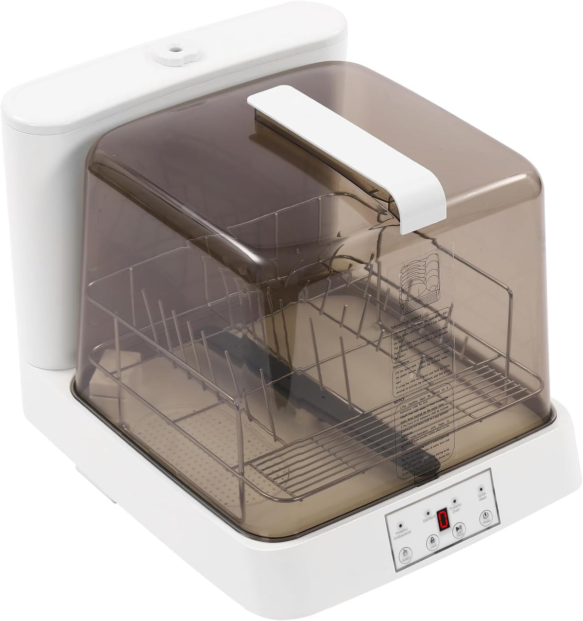ZENGRICE Lave-vaisselles posables, 48 x 38 x 40 cm., 800 W., 220-240 V., 240 V, polypropylène., blanc, marron., Lave-vaisselle de table