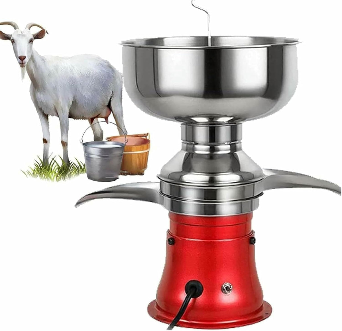 IYUESQ centrifugeuse, 480 × 320 x 225 mm, 2000 W, 110 V-240 V, acier inoxydable, Noir, Séparateur de crème centrifuge pour Lait Frais
