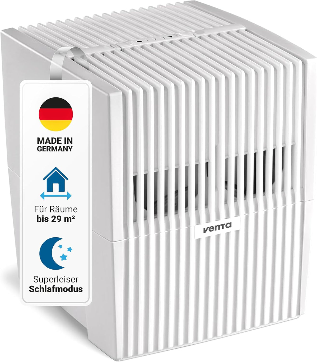 VENTA Humidificateurs pour chambre simple, 20 dB, 2 W, 5 litres, 29 m, Noir, LW15 Classic Original Humidificateur d'air très silencieux (A)