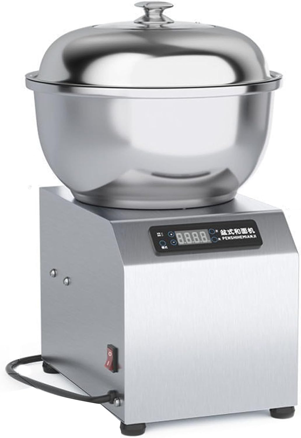 Hydravex Machines à pâtes, 5 kg, 8 kg, 1800 W, 2200 W, 8 kg, Argenté, Pétrin à pâte professionnel, couvercle et minuterie