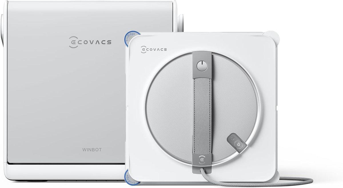 ECOVACS nettoyeur de vitres, Noir, WINBOT W2S Omni Robot avec Station, Nettoyage Intelligent Bord à Bord avec la TruEdge™