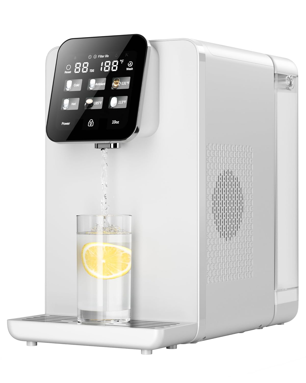 bureau HBN, Noir, Système de filtre à eau à osmose inverse pour comptoir chaud et froid, 6 options de température