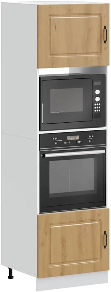armoire Shivorasphere, 60 x 57 x 207 cm, bois, chêne Artisan., Kalmar Lot de 2 s encastrées pour cuisinière
