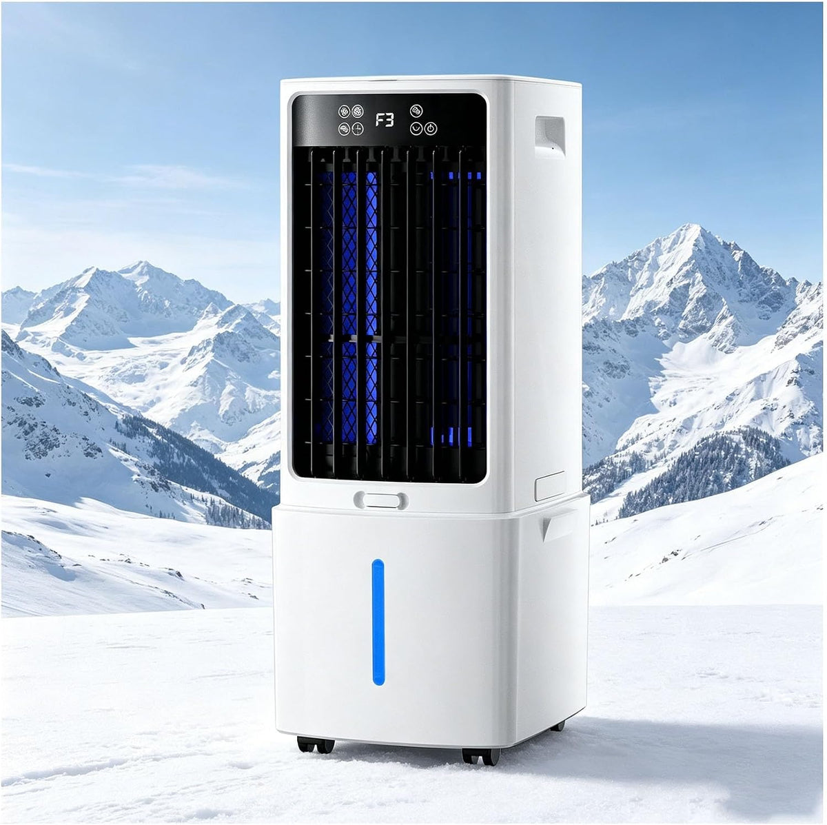 Refroidisseur fontaine à eau, 12 L, 12 L, Blanc, d'air par évaporation 3 en 1 avec télécommande, réservoir d'eau