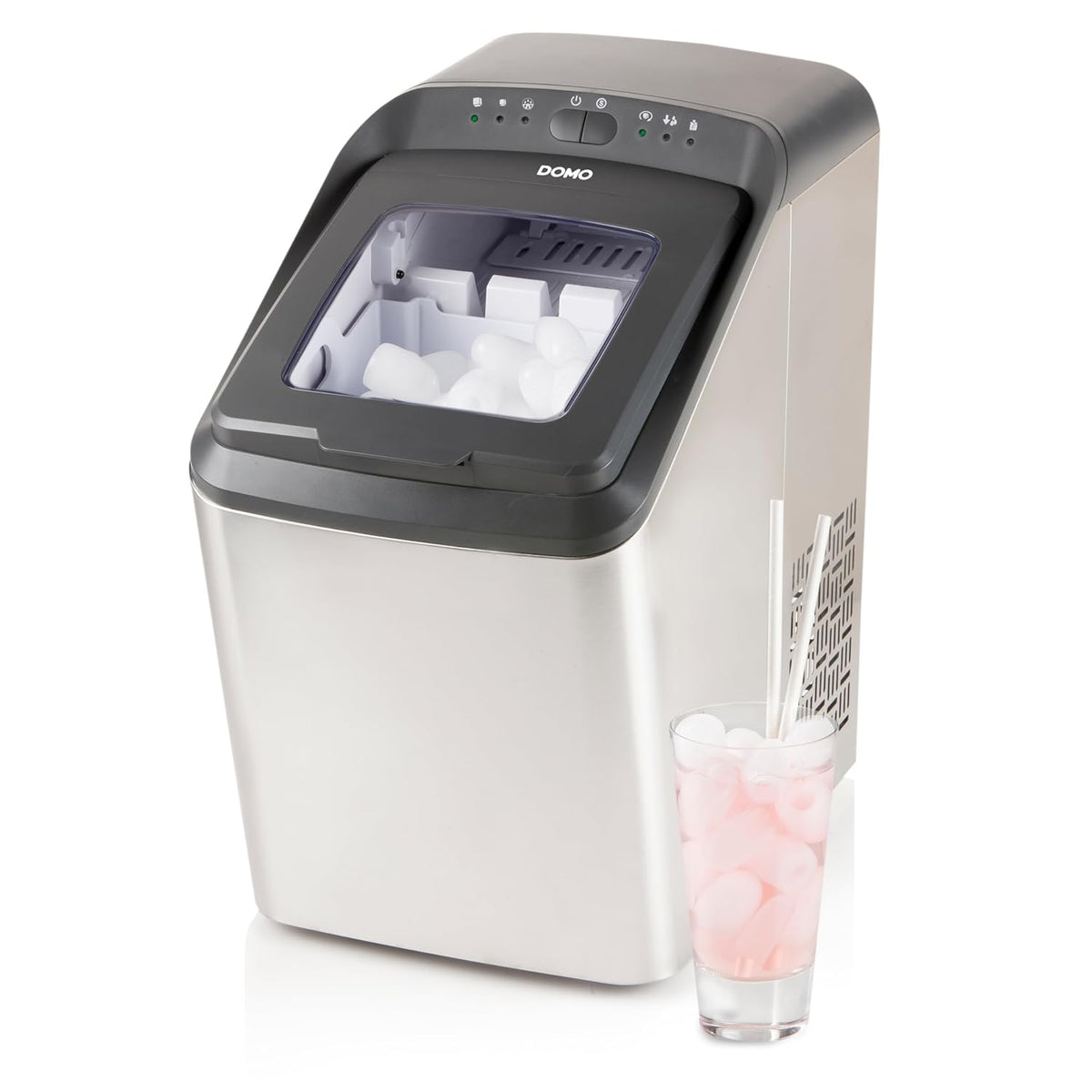 DOMO machine à glaçons, 40,4 x 24,6 x 43 cm, 15 kg, 2,8 L, Noir, DO9247IB Automatique /24h, Réservoir, autonettoyante