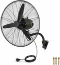 DSKJHI Ventilateurs muraux, 80 cm, 3 m, Noir, Ventilateur Mural Industriel 55/70/, Brasseur d'Air Métallique Puissant à Haut Débit