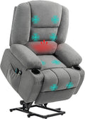 HOMCOM Fauteuils relaxants, 89 x 90 x 102 cm, Gris, Fauteuil Releveur Électrique Repose-Pied Foncé