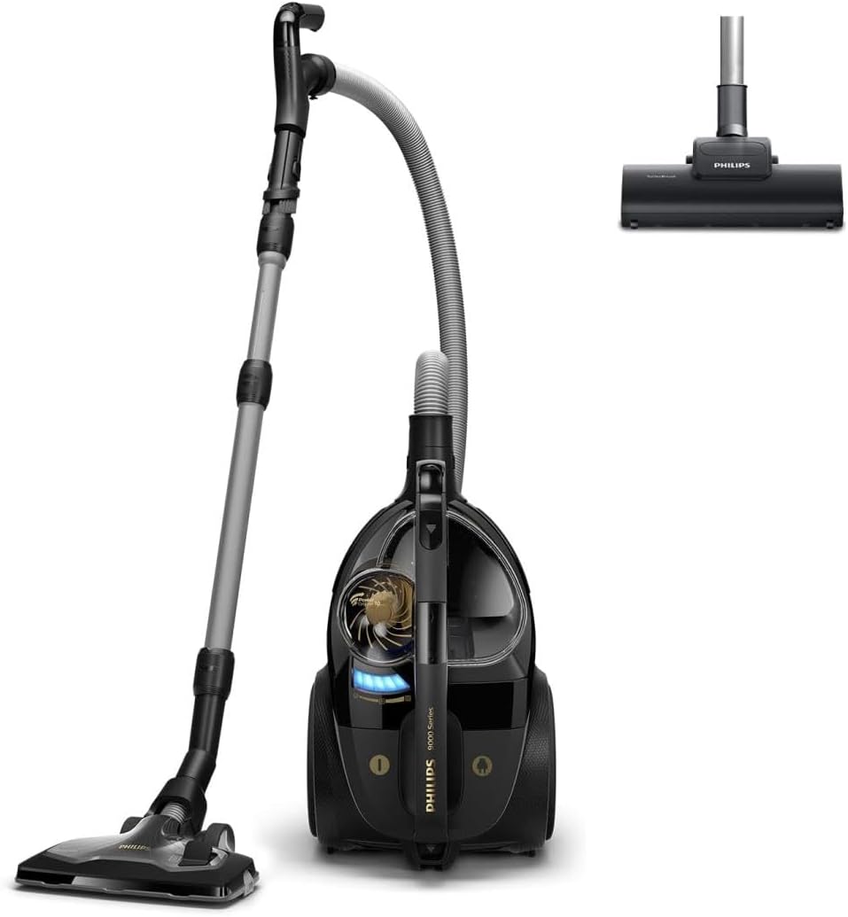 PHILIPS Aspirateurs traîneaux, 900 W, 2,2 L, 11 m, Noir, aspirateur sans Sac 9000, PowerCyclone 10, Aspirateur avec techno NanoClean