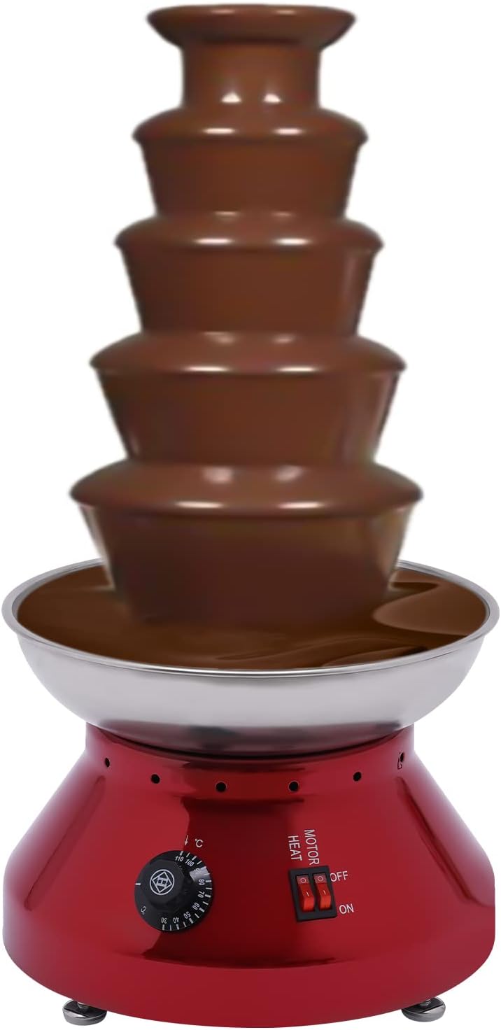 Loohacp Fontaines et fondues chocolat, ET-CF-51, 33 x 33 x 61,3 cm., 3000 ml., 230 W., 220 V/50 Hz, acier inoxydable de qualité alimentaire, PP