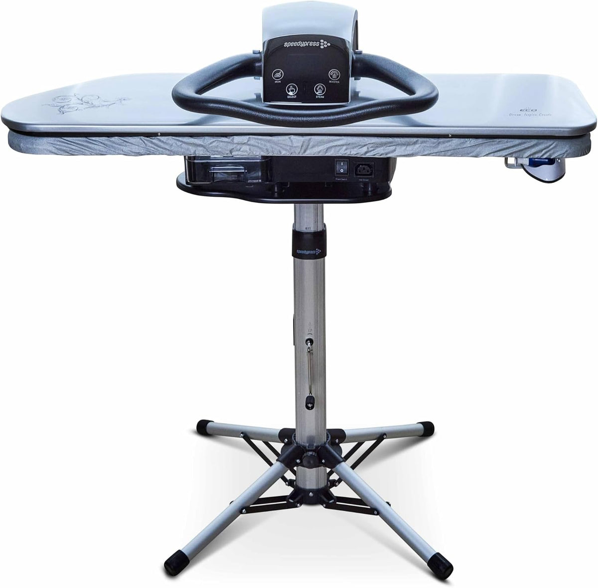 Speedypress presse à repasser, 101 cm, Argenté, 101HD-Argent à Vapeur Professionnelle avec Support
