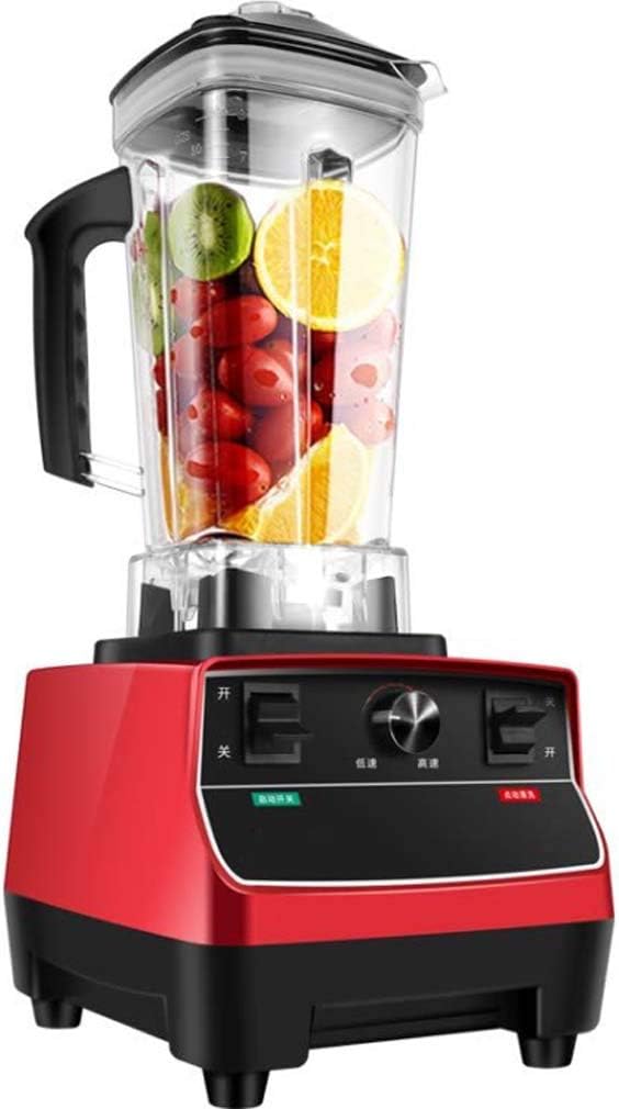 QREZ blender, Mélangeur de bureau en acier inoxydable, 2 L, 2000 W, 110 V-240 V; 50-60Hz, Argenté/Rouge, Mixeur Multifonctions